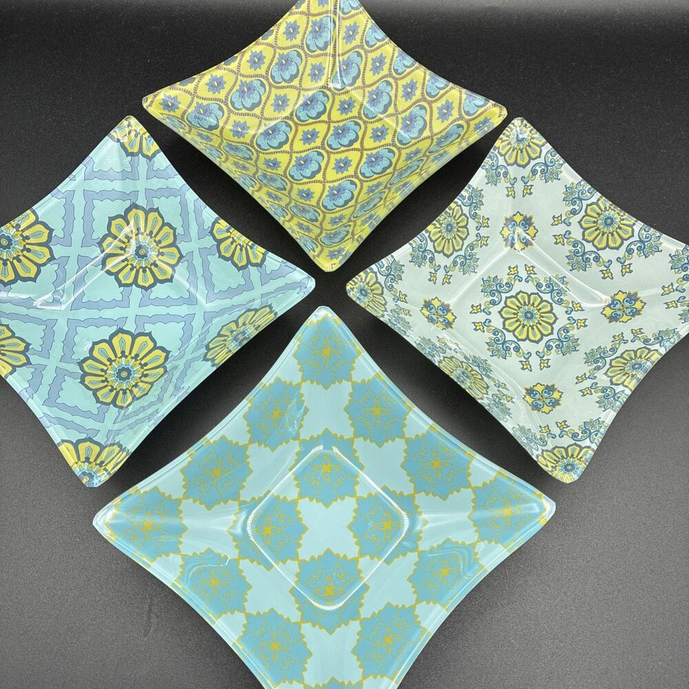 Prima Designs Boho Kaleidoscope Glass Bowls Bowl Trinket Candy Dishes Set of 4